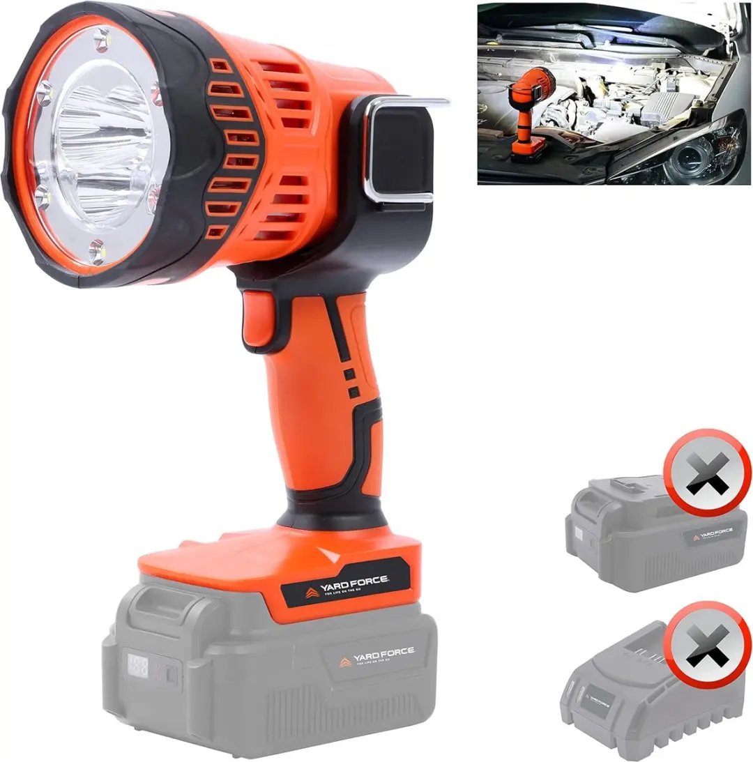 Yard Force 20V Ledlamp Werklamp - 1500 Lumen - 5 standen - Oranje/Zwart