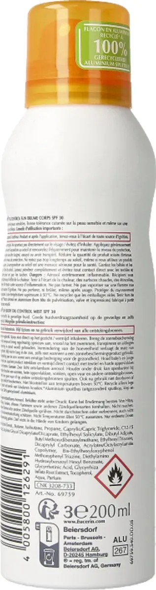 Eucerin Sun Oil Control Mist SPF 30 Transparant 200ml