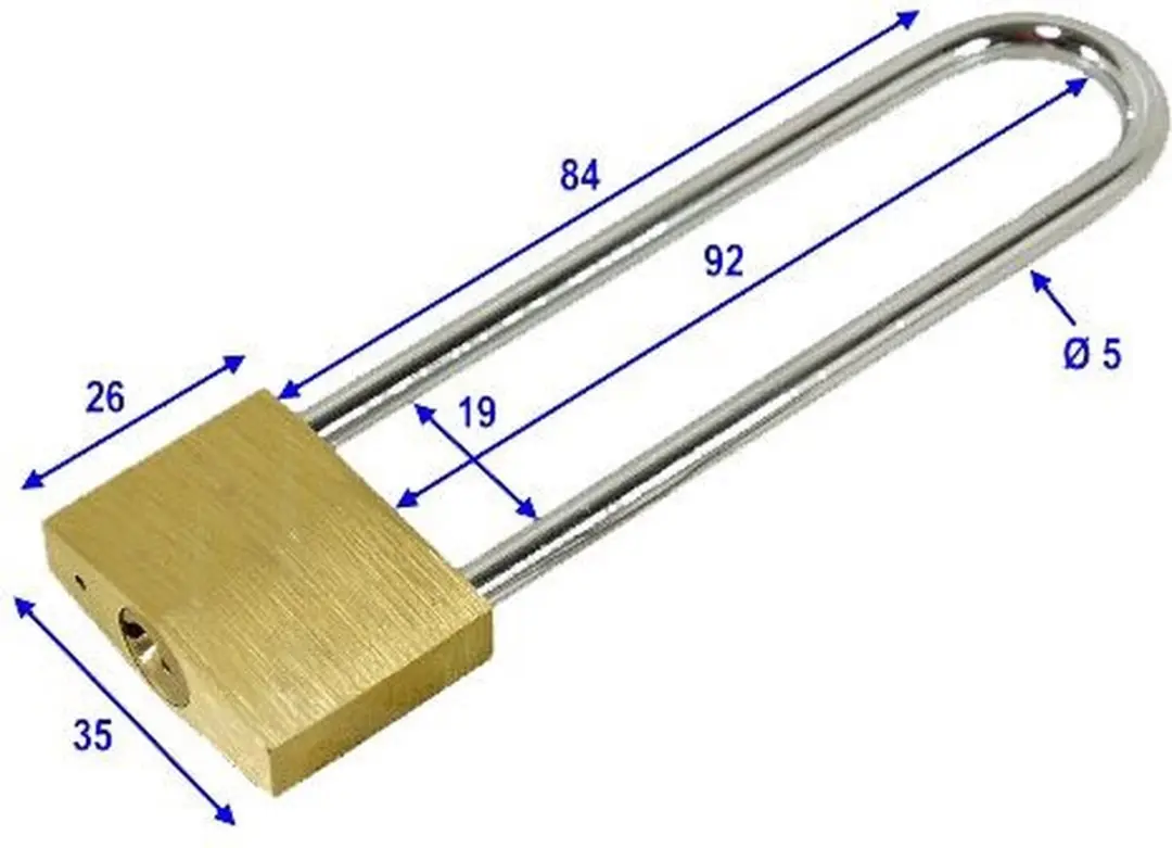 AL-KO Beugel Hangslot 92mm 84/35 - Koperkleurig/Zilver