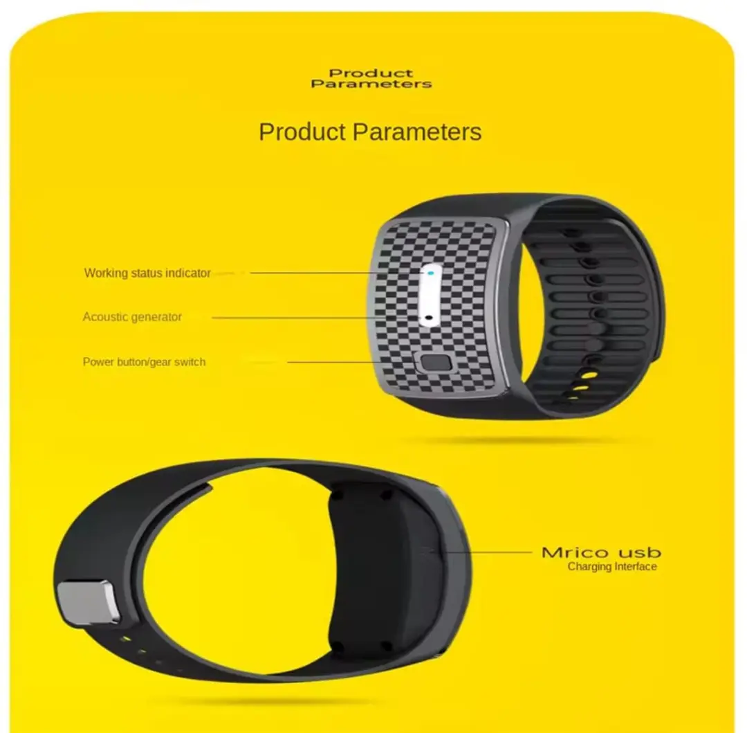RedParrot Anti-muggen Armband Ultrasoon - Zwart