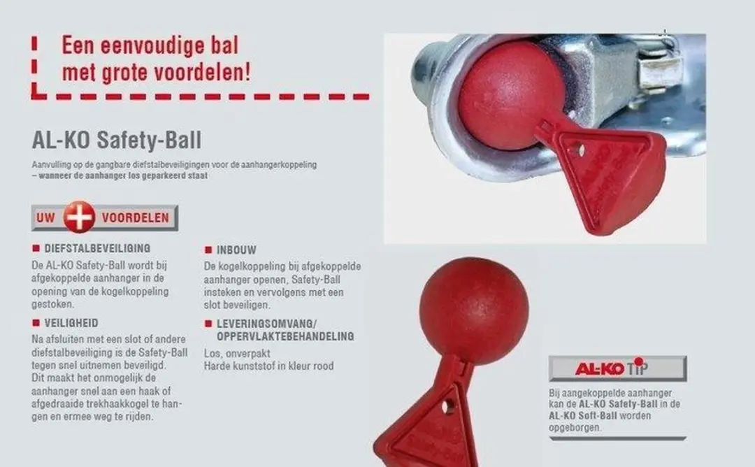 AL-KO Safety Ball - Rood - afbeelding 6 van 6