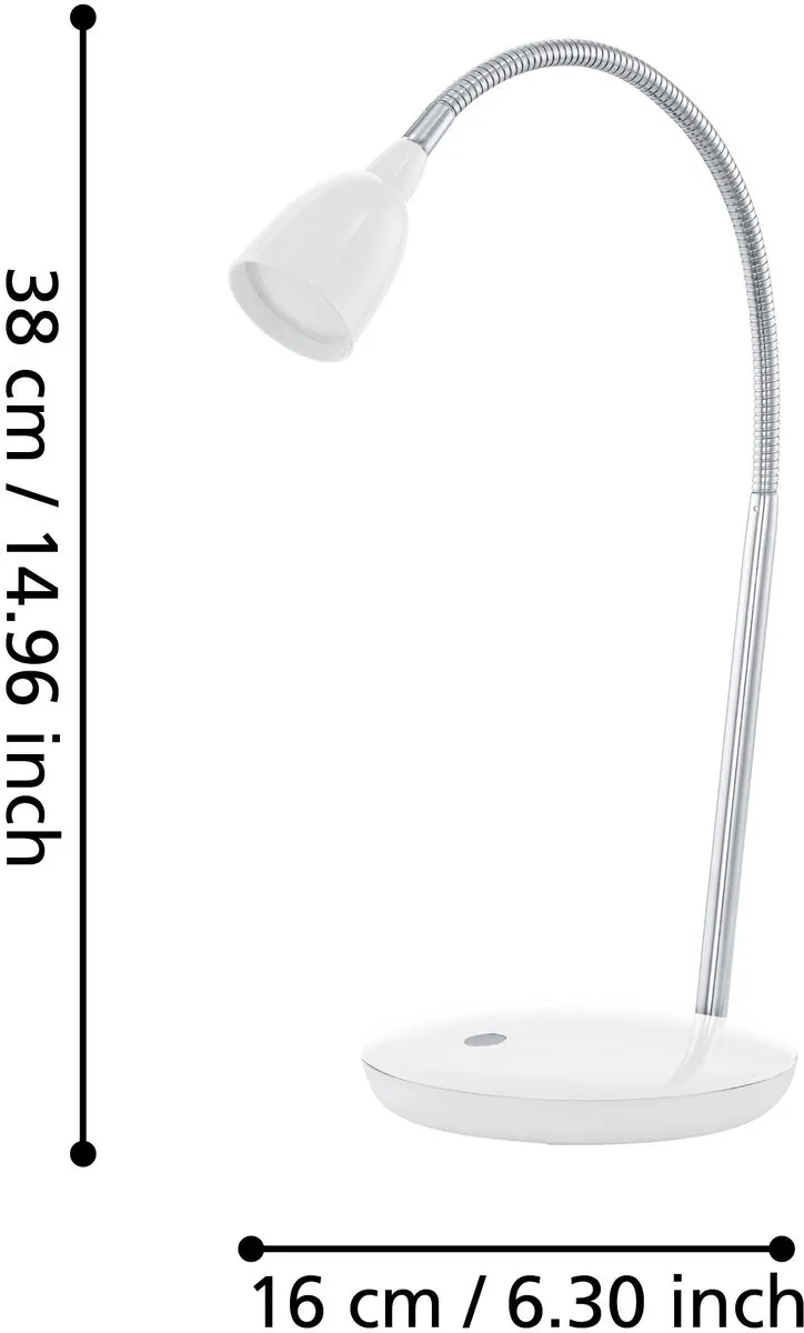 Eglo Durengo LED Tafellamp - Wit/Chroom 2.5W