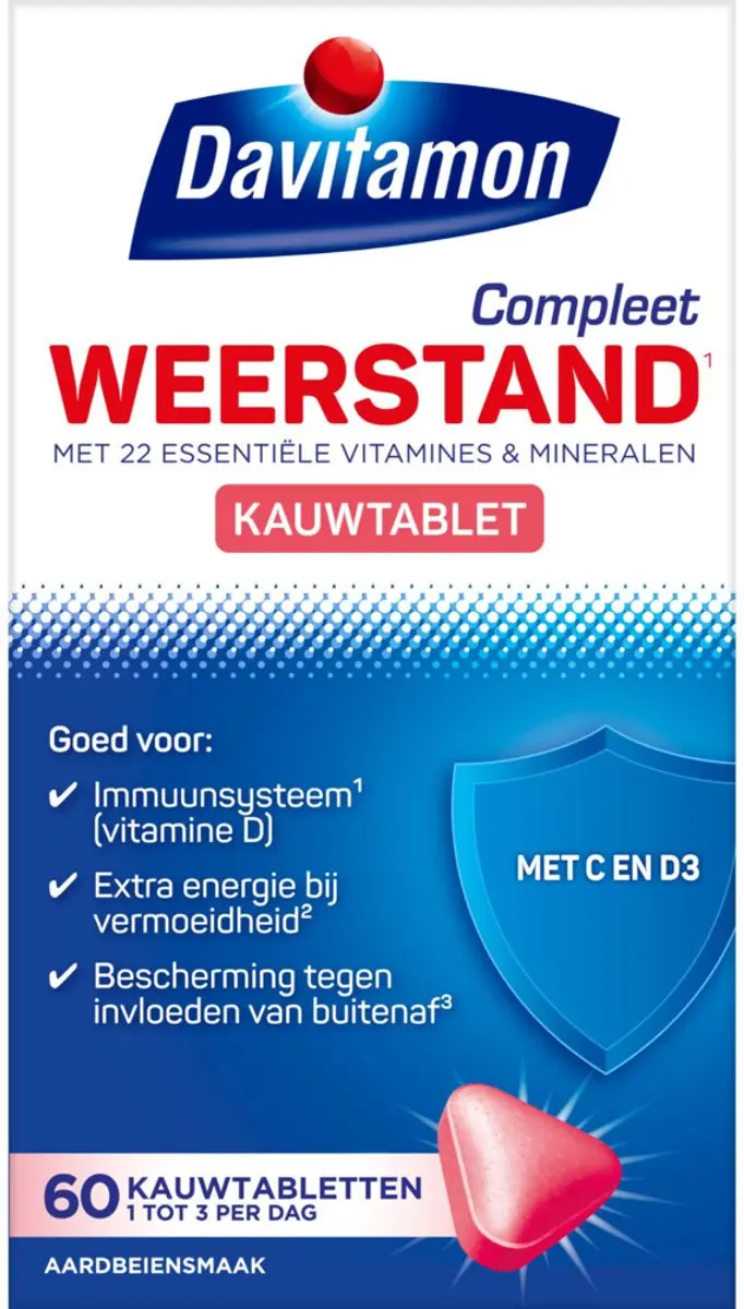 Davitamon Compleet Weerstand Kauwvitamines Aardbei