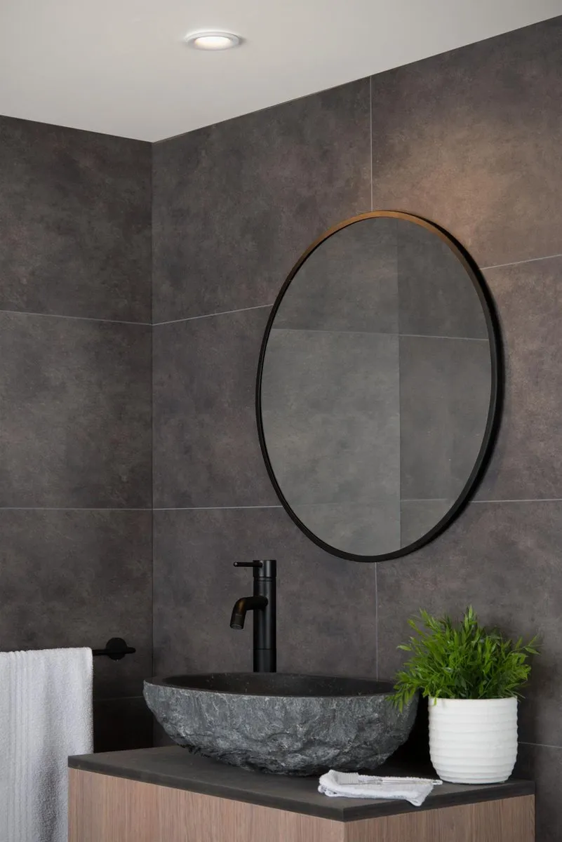 Lucide ZIVA Inbouwspot Badkamer Ø8,4cm GU10 IP44 - Wit