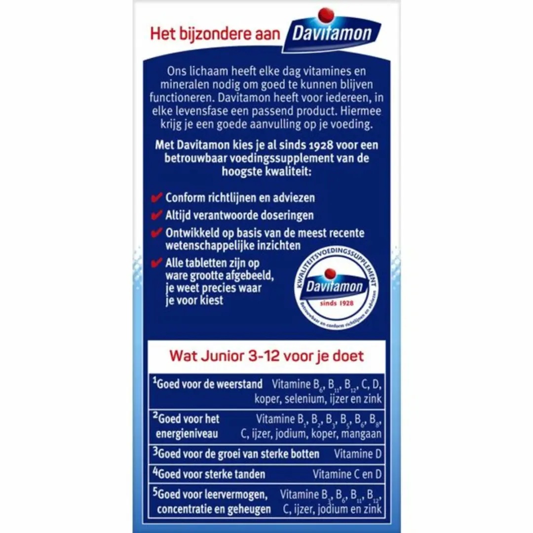 Davitamon Junior 3+ Kauwvitamines Framboos - 240g