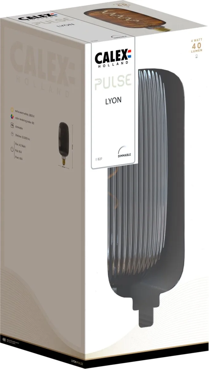 Calex Pulse Lyon LED Lamp E27 - 4W - Rookglas