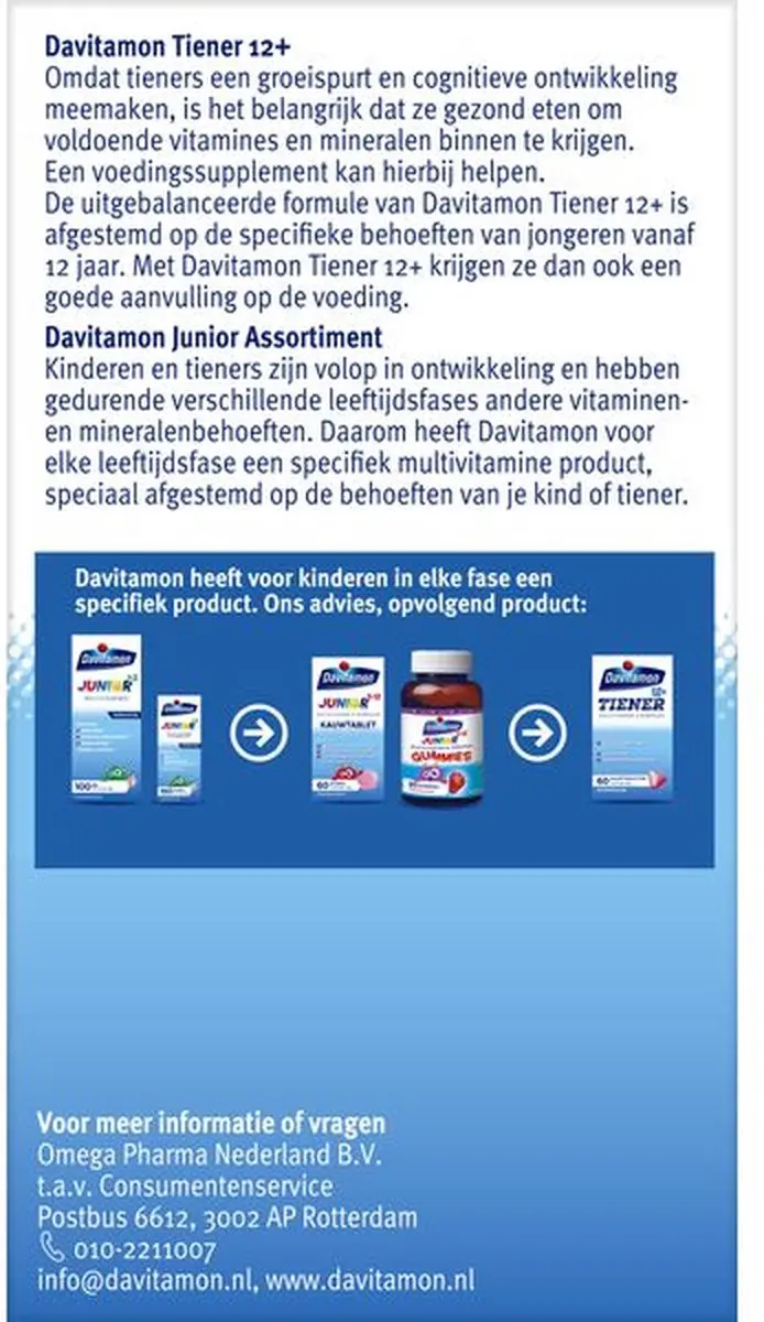 Davitamon Tiener 12+ Aardbei Kauwtabletten - 240g