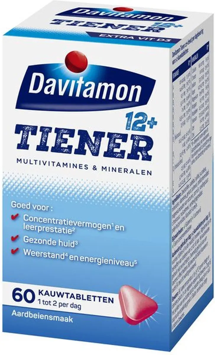 Davitamon Tiener 12+ Aardbei Kauwtabletten - 240g