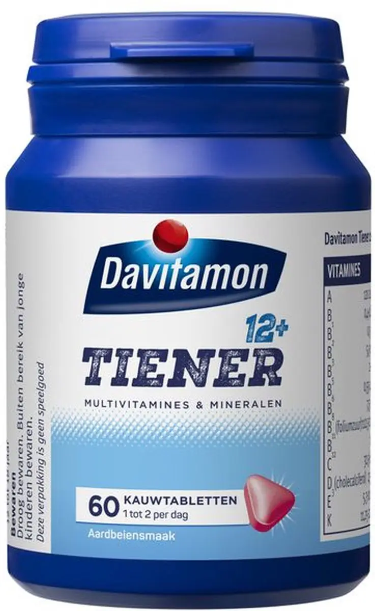 Davitamon Tiener 12+ Aardbei Kauwtabletten - 240g