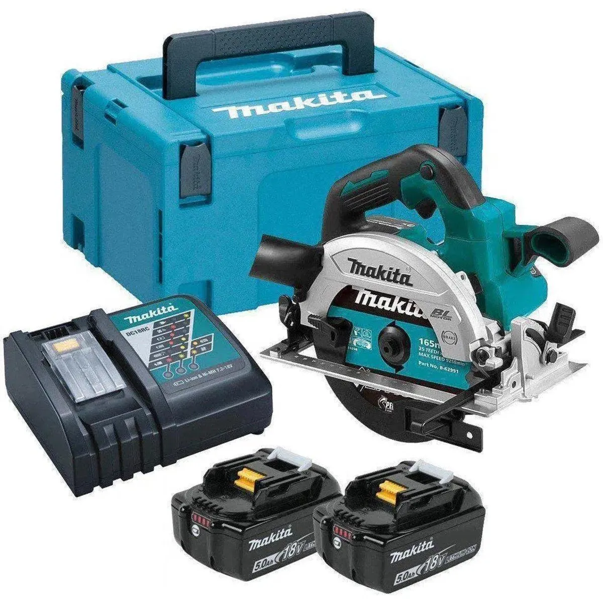 Makita DHS660RTJ Cirkelzaag 18V - 165mm - 2x 5.0Ah Accu