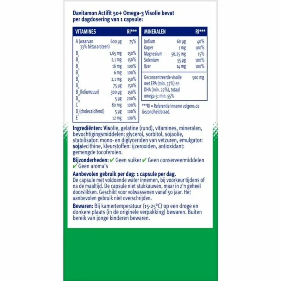 Davitamon Actifit 50+ Omega-3 Visolie - 360g (4x90 capsules)