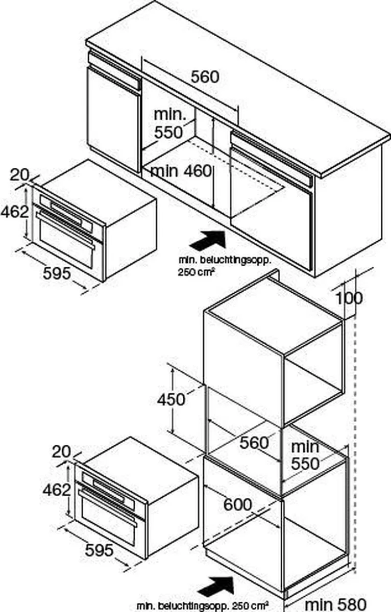 Etna CM244RVS Inbouw Combi-Magnetron 44L - RVS