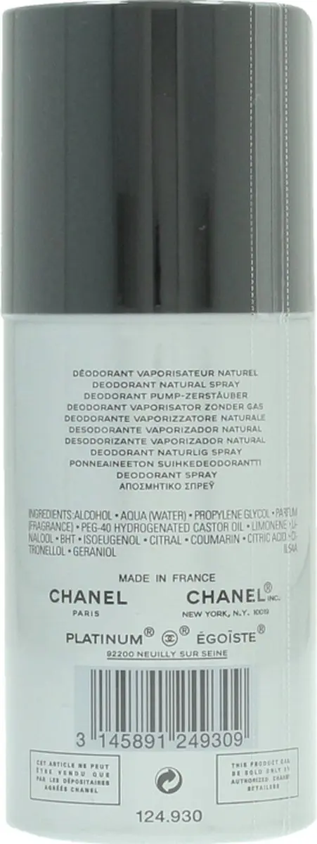 Chanel Égoïste Deodorant Spray 100ml