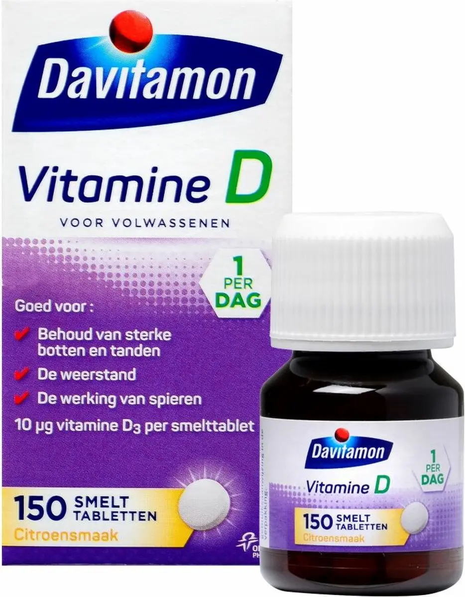 Davitamon Vitamine D 10 MCG Smelttabletten - 4x150 Stuks