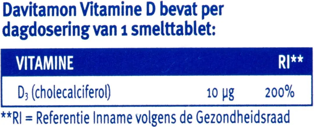 Davitamon Vitamine D 10 MCG Smelttabletten - 4x150 Stuks