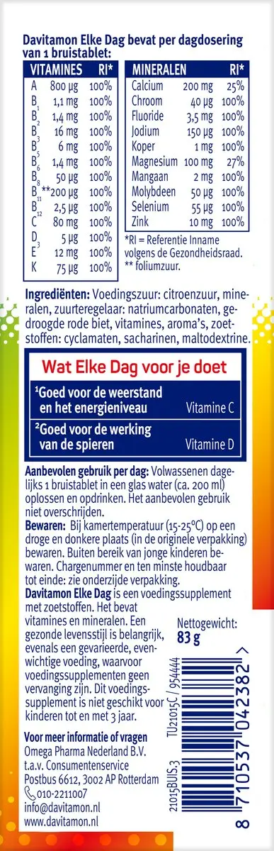 Davitamon Elke Dag Complete Multivitaminen 15 Bruistabletten