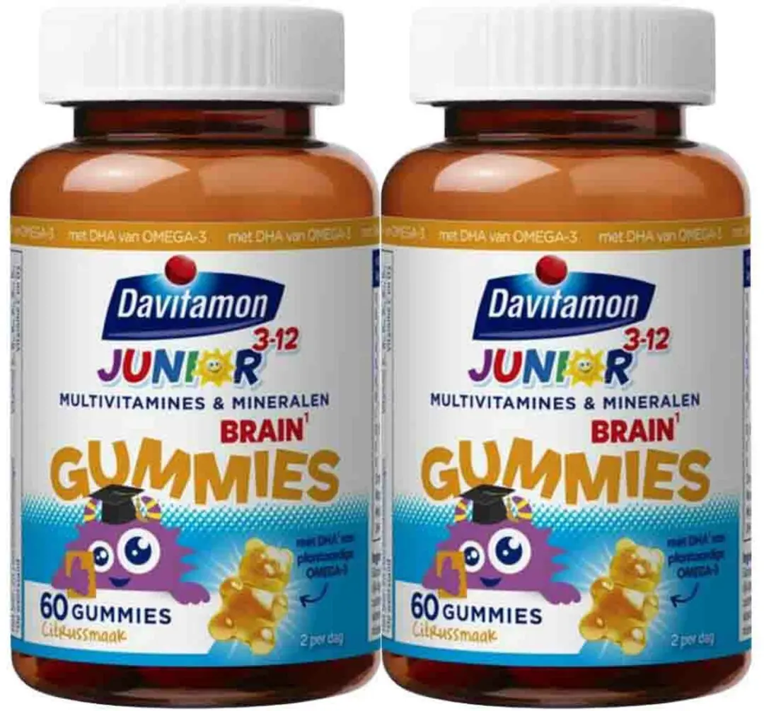 Davitamon Junior Brain Multivitamines - 120 Gummies - Citrus