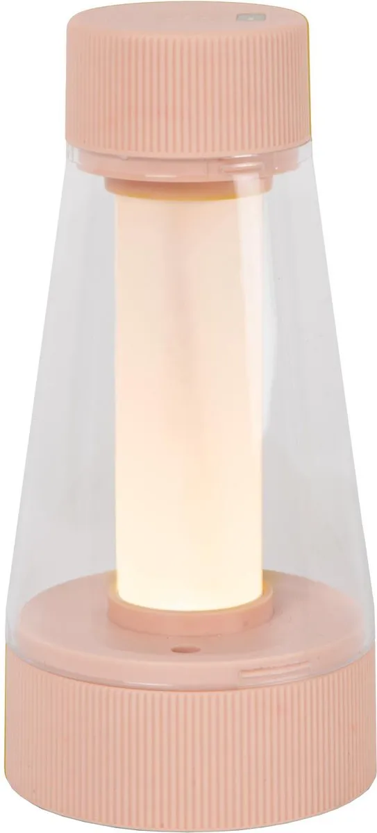 Lucide LORALI Oplaadbare Tafellamp - Ø7,7cm LED 2600K/3000K Roze
