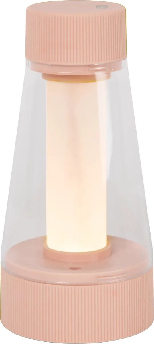 Lucide LORALI Oplaadbare Tafellamp - Ø7,7cm LED 2600K/3000K Roze