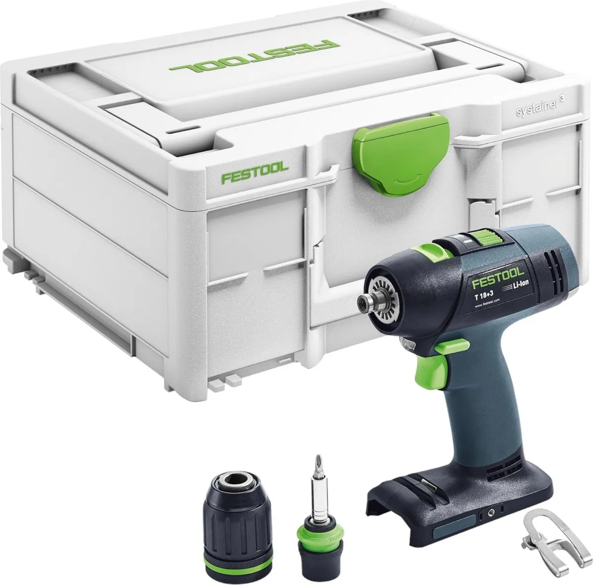 Festool T 18+3 Basic Accuschroefboormachine 18V 50Nm - 2x 8.0Ah