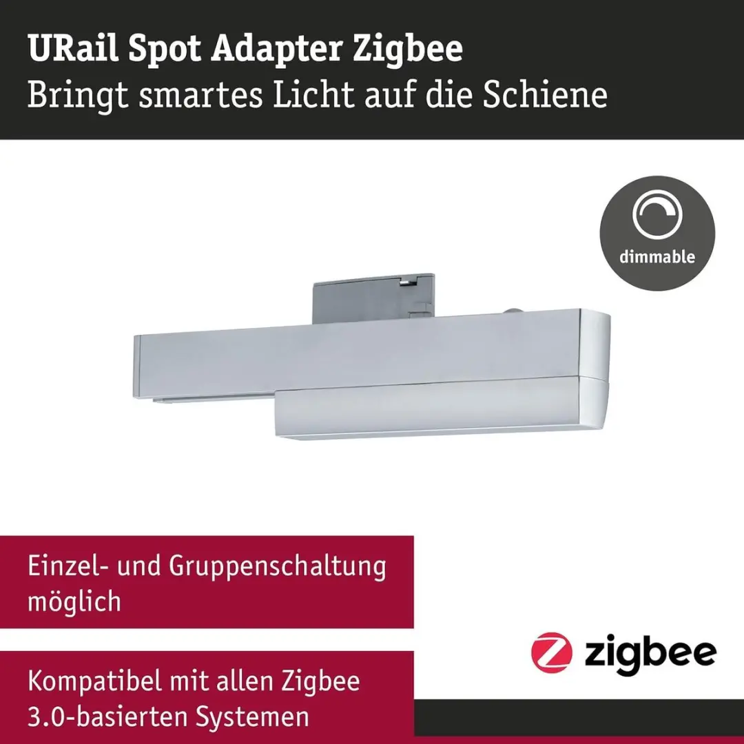 Paulmann URail Zigbee 3.0 Railadapter - Mat Chroom