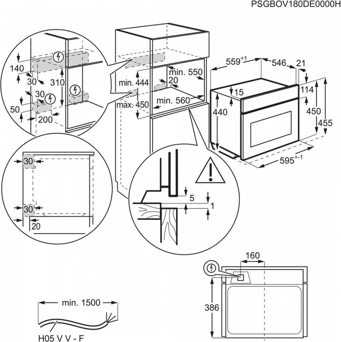 AEG KMK761080B Inbouw Combi-oven Magnetron 43L - Zwart