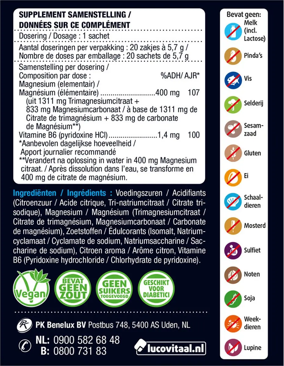 Lucovitaal Magnesium 400 Forte One a Day - 20 Stuks