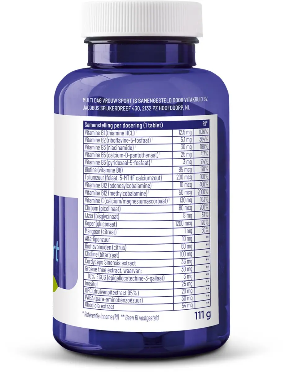 Vitakruid Vrouw Sport Multi Dag 90 tabletten