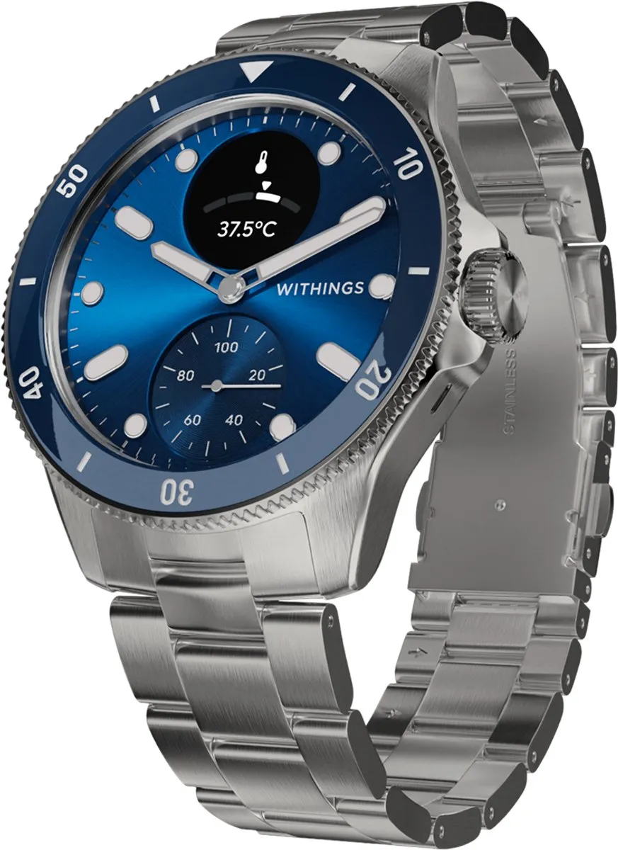 Withings ScanWatch Nova Hybride Smartwatch 42mm - Blauw