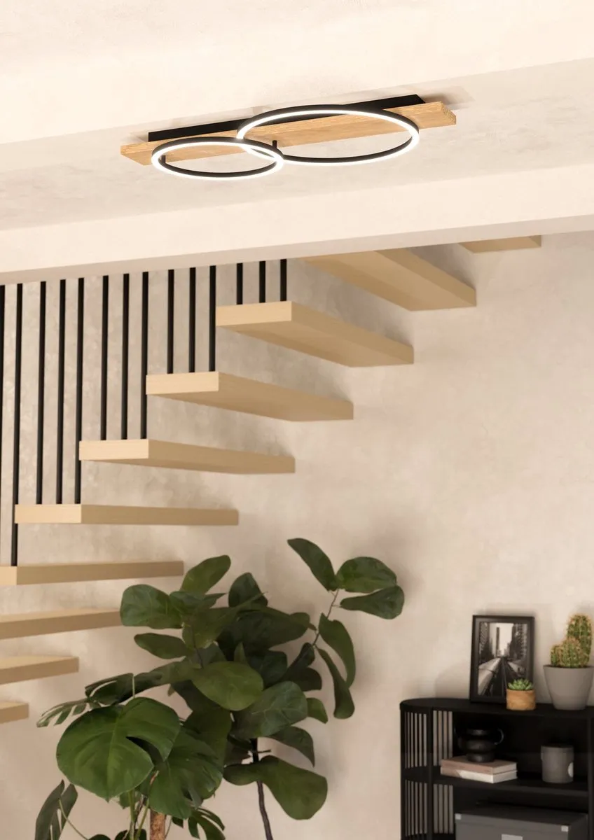 Eglo Boyal Plafondlamp LED 78cm - Bruin
