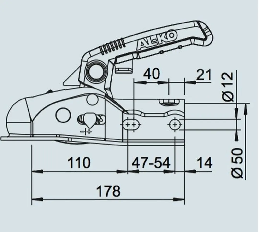 AL-KO AK161 Koppeling 1600kg - Rond 50mm - Transparant