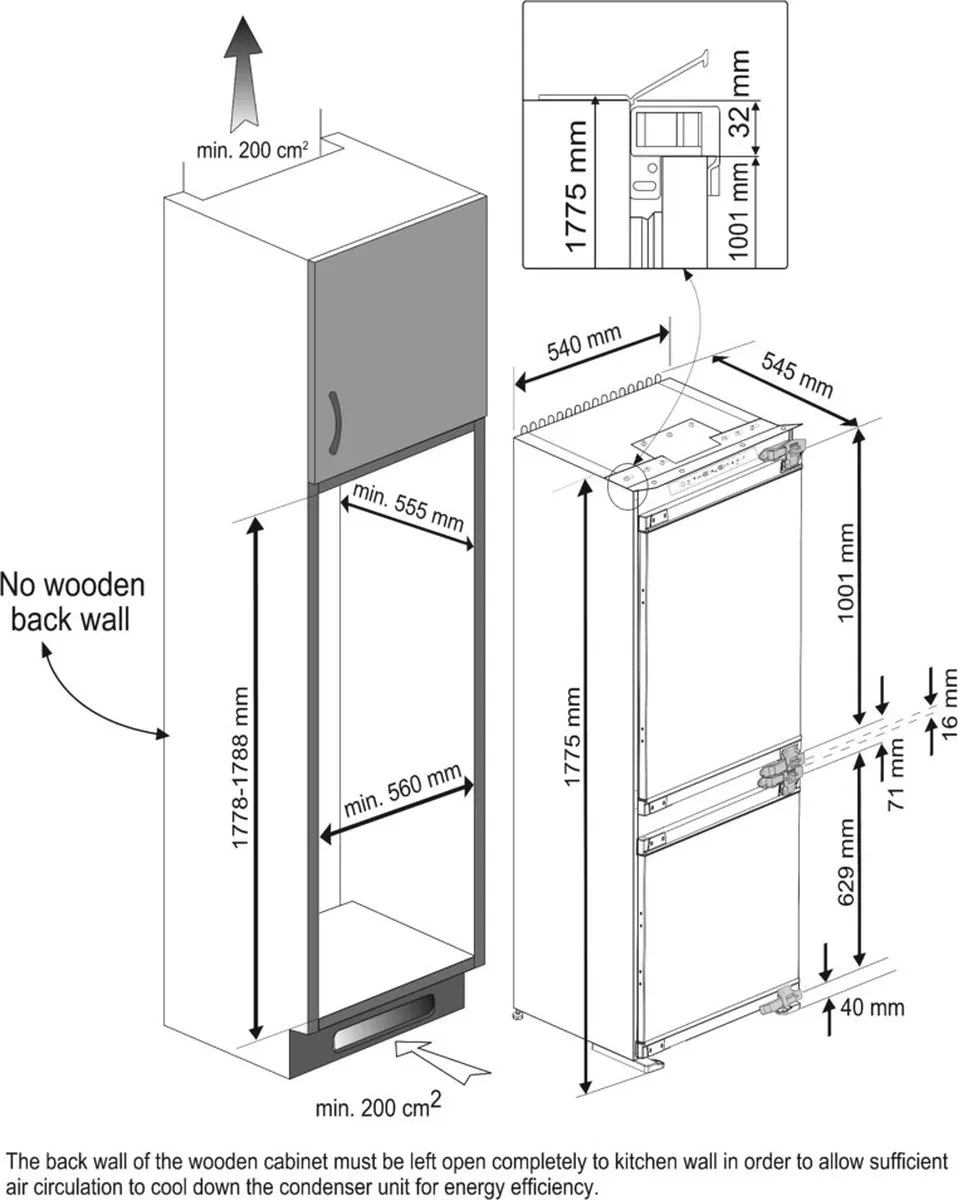 Beko BCNA275E4FN Koel-vriescombinatie Ingebouwd 254L - Wit