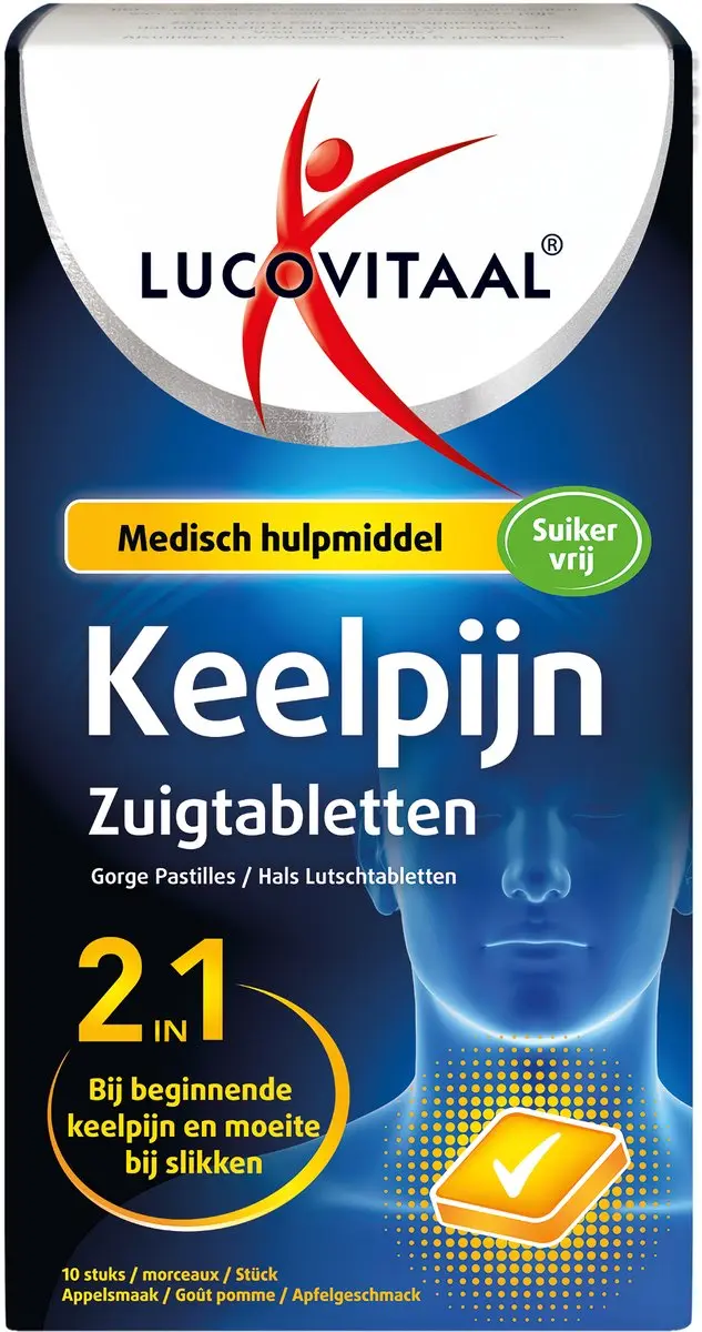 Lucovitaal Keelpijn 2-in-1 Zuigtabletten - 10 Stuks