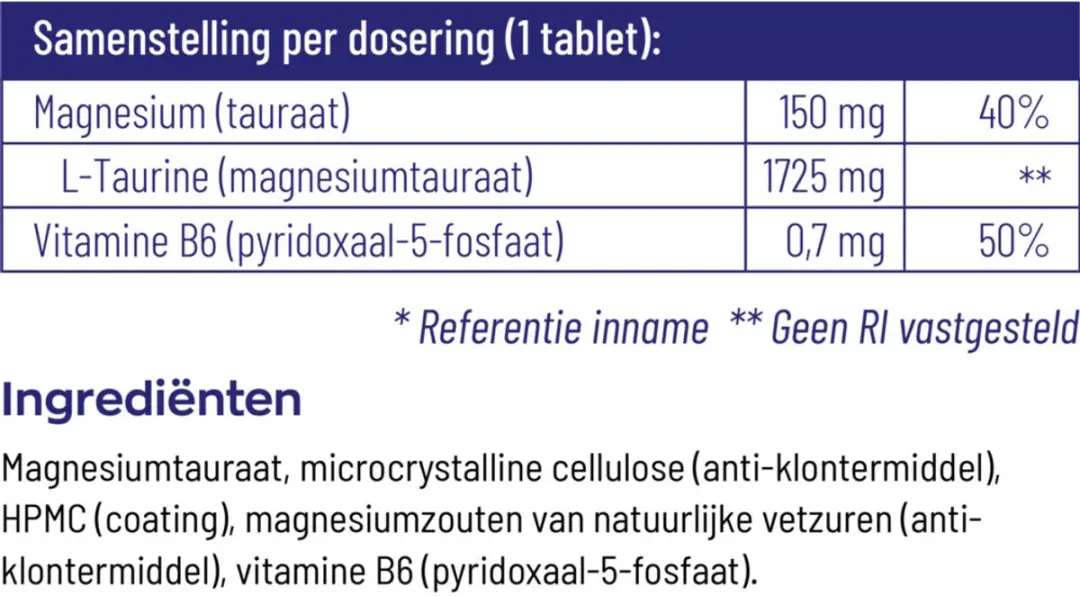Vitakruid Magnesium 150 Tauraat - 2x90 tabletten