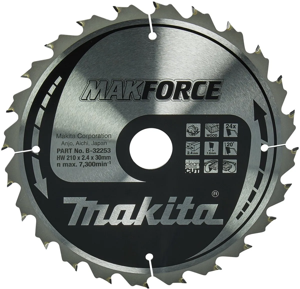 Makita MAKFORCE B-32253 Handcirkelzaagblad 210x30mm 24T