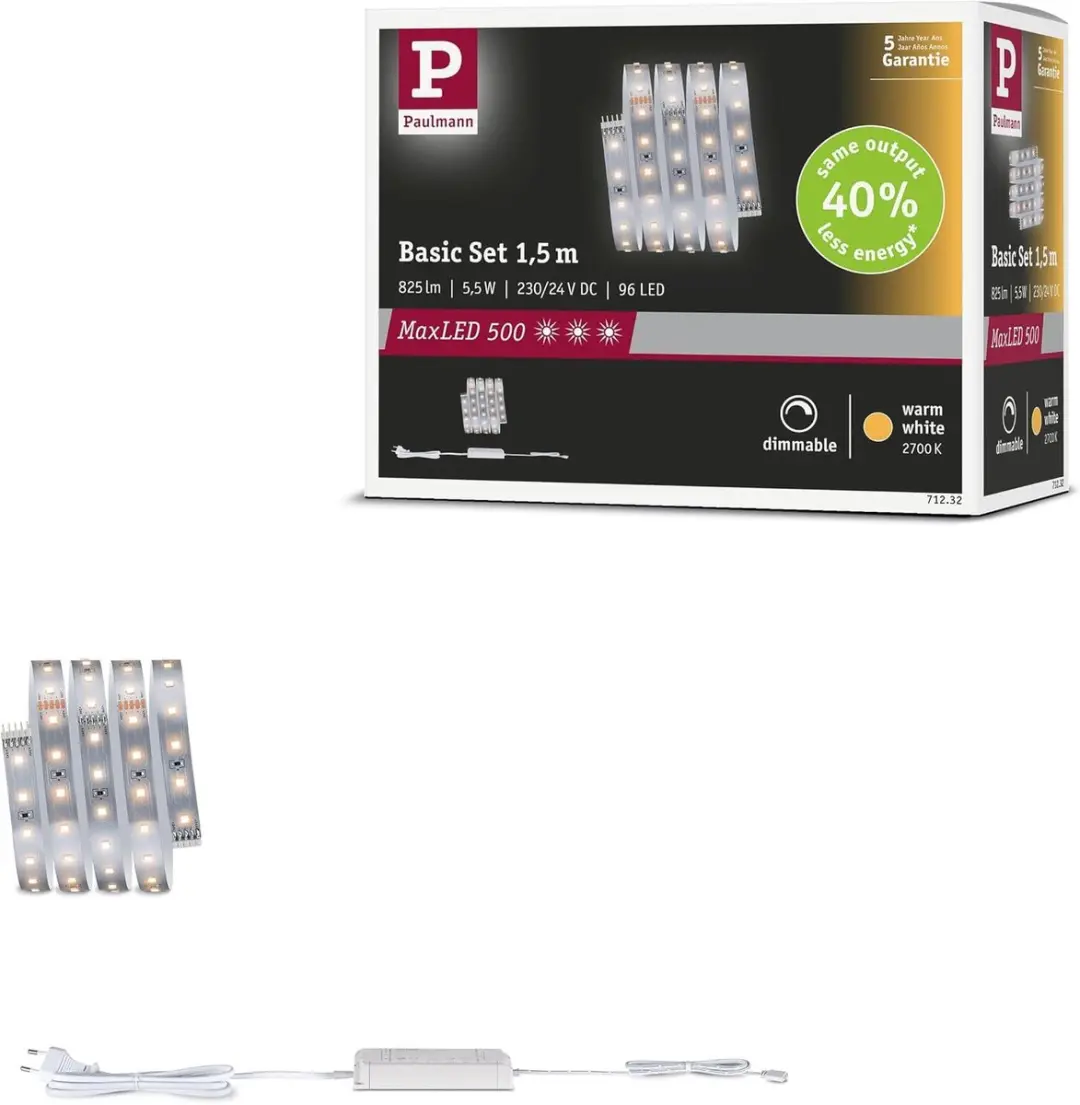 Paulmann MaxLED 500 LED-strip Warm Wit Basisset 1,5m
