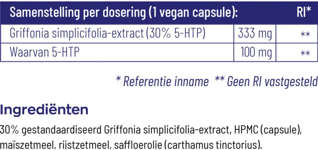 Vitakruid 5-HTP 100mg - 180 Capsules