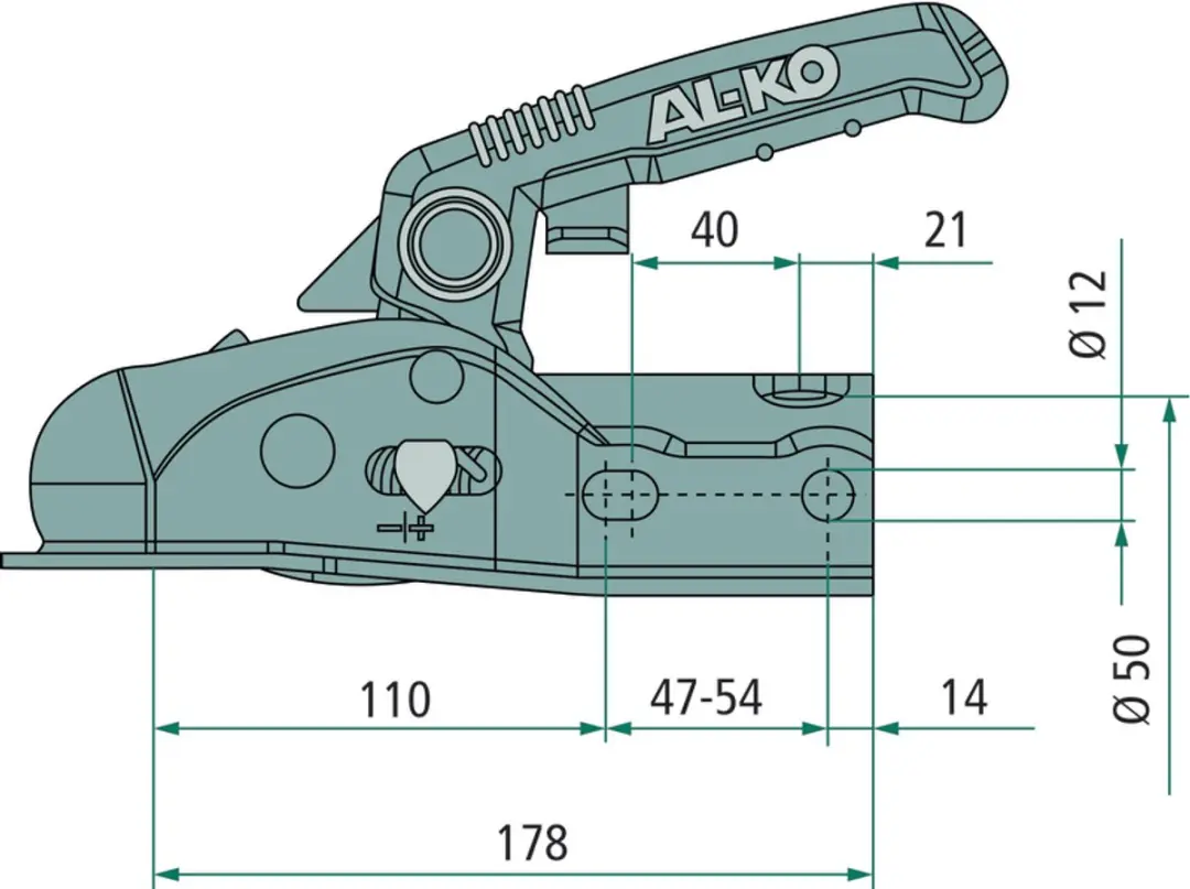 AL-KO AK270 Zwenkkoppeling 2700kg - Zwart/Zilver