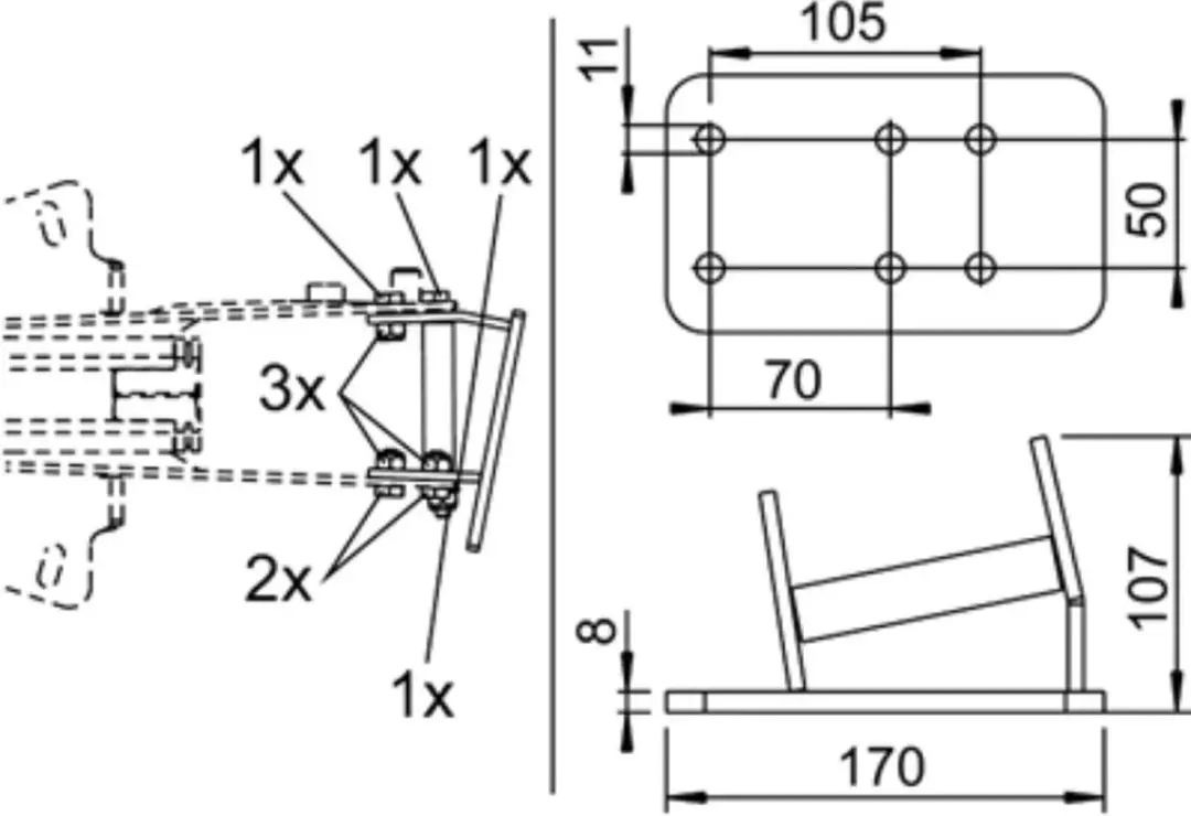 AL-KO Neuswielhouder 2.8VB 1-C Middenmontage - Zilver