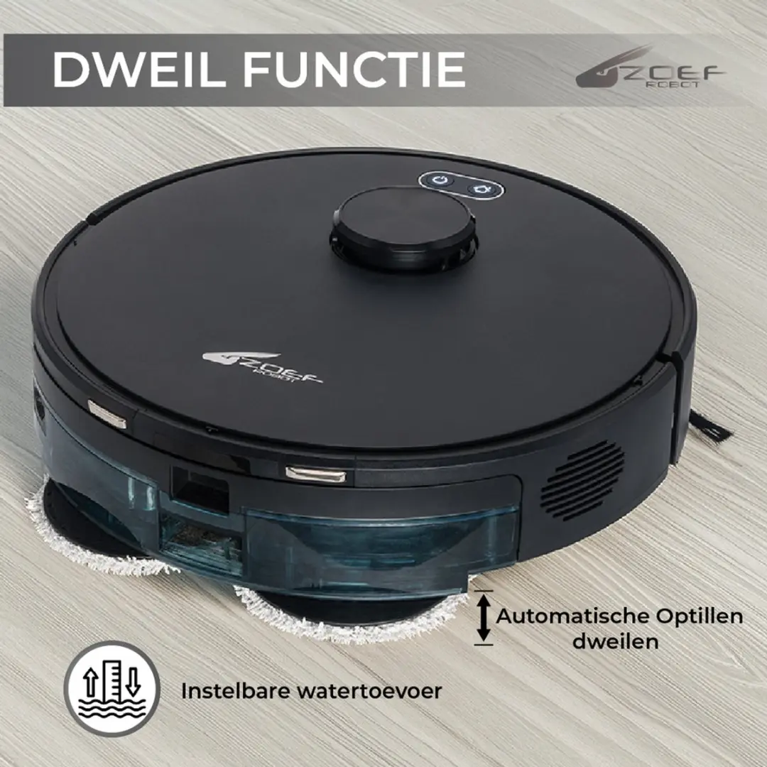 Zoef Robot Willem 2.0 Robotstofzuiger - 6000Pa - Zwart