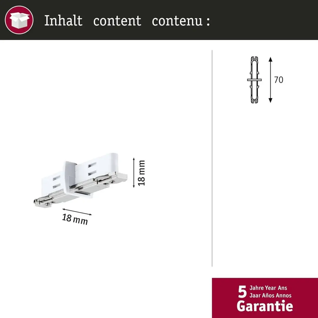Paulmann URail Stroomscheider 70x18mm Signaal Wit