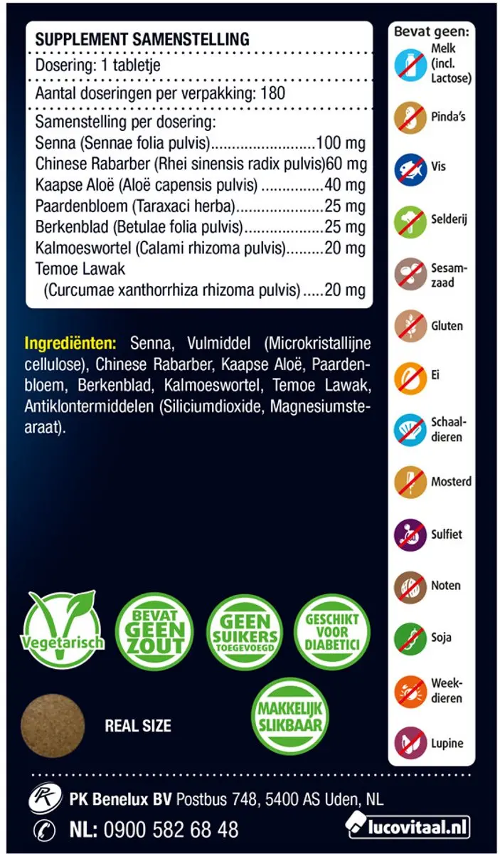 Lucovitaal Stoelgang met Senna - 3x180 Tabletten
