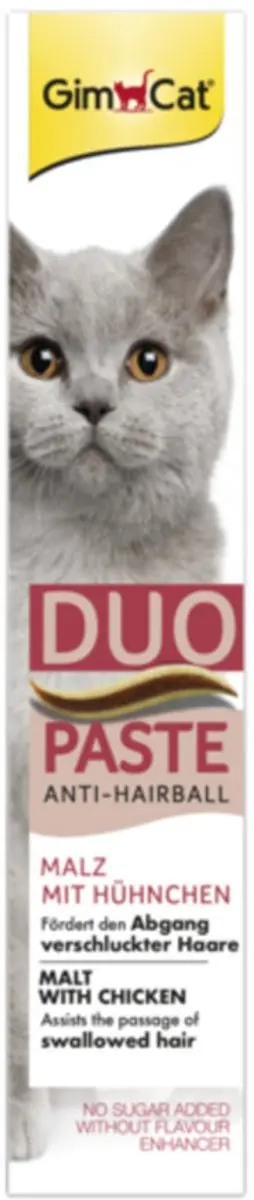 GimCat Anti-Hairball Duo-Paste Kip - Mout 50g - 8 Stuks
