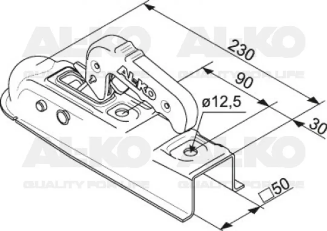 AL-KO AK 7-D Koppeling 750kg - 50mm Transparant