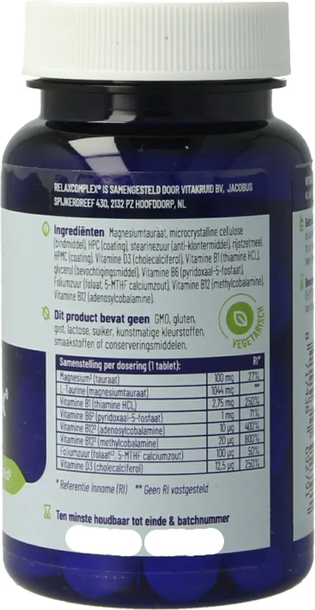 Vitakruid RelaxComplex Magnesiumtauraat & Vitamine D3 61ml