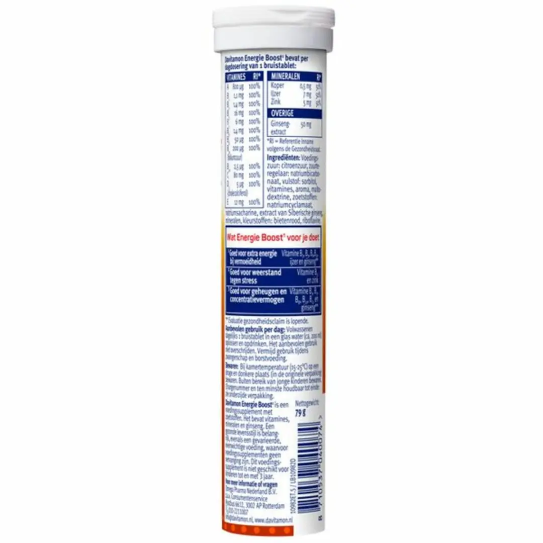 Davitamon Energie Boost Multivitamines - 4x20 Bruistabletten