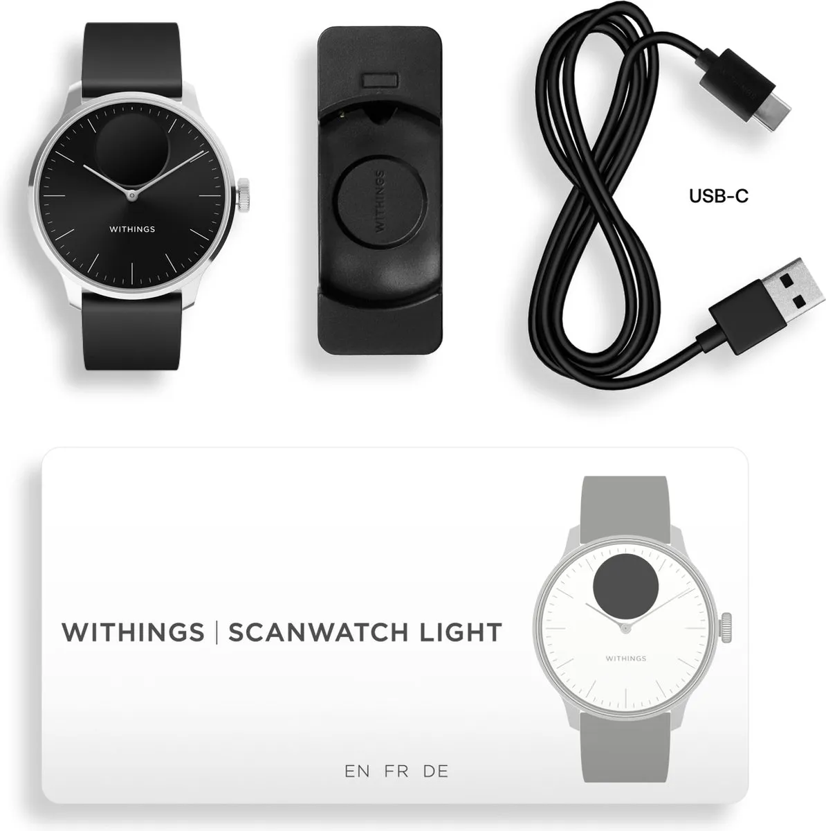 Withings ScanWatch Light - 37mm - Hybride Smartwatch - Zwart