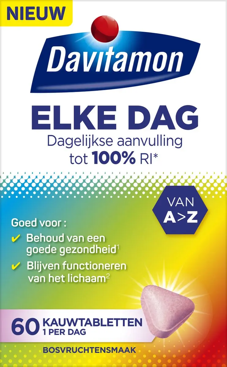 Davitamon Elke Dag Kauwtabletten 60 Stuks