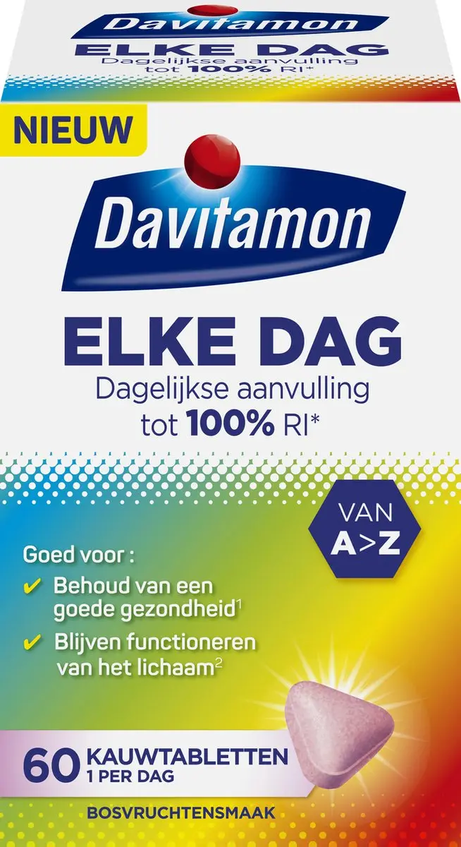 Davitamon Elke Dag Kauwtabletten 60 Stuks