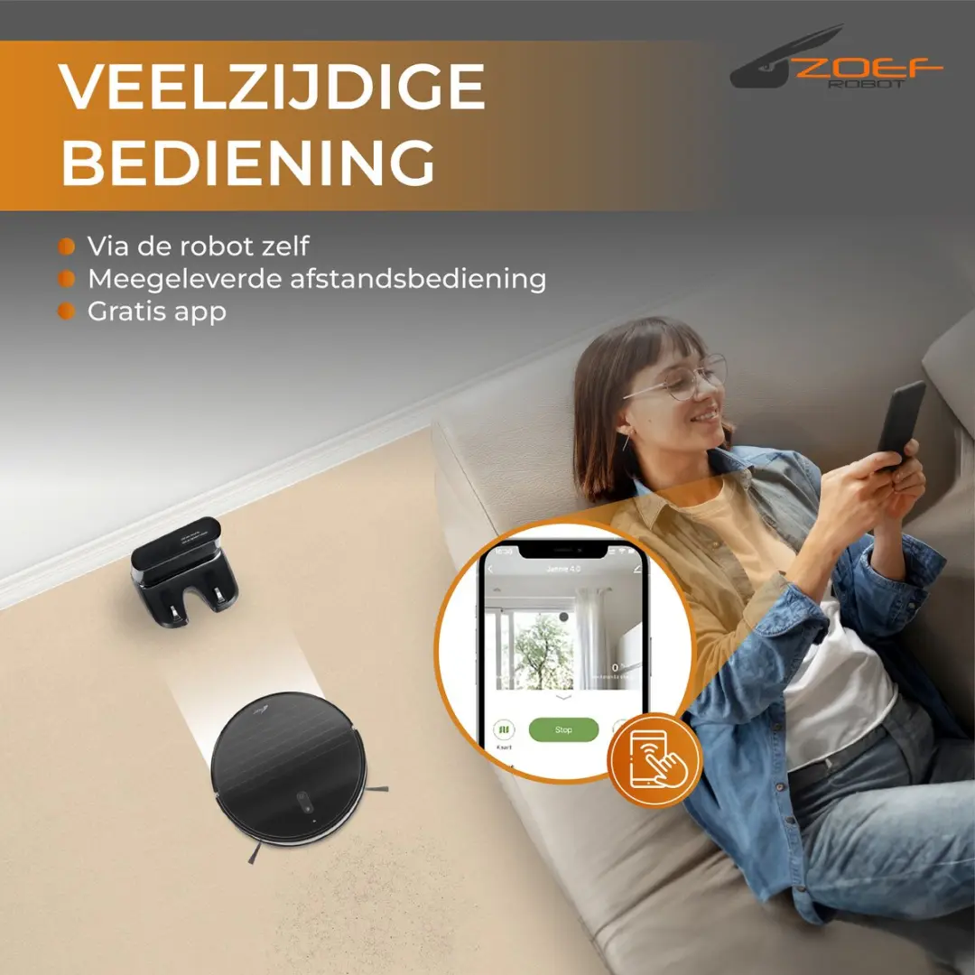 Zoef Robot Jannie 4.1 Robotstofzuiger 2-in-1 - Antraciet